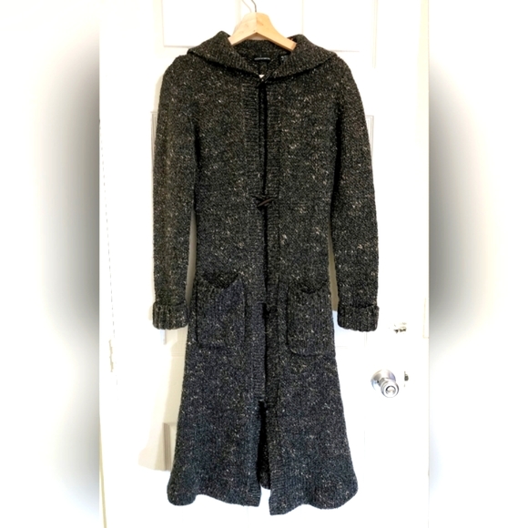 Moda International Long Duster Cardigan. Browns and Grays Knitted Sweater sizeXS - Picture 3 of 8